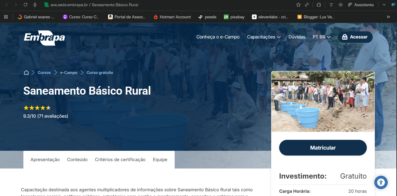 Curso de saneamento básico rural